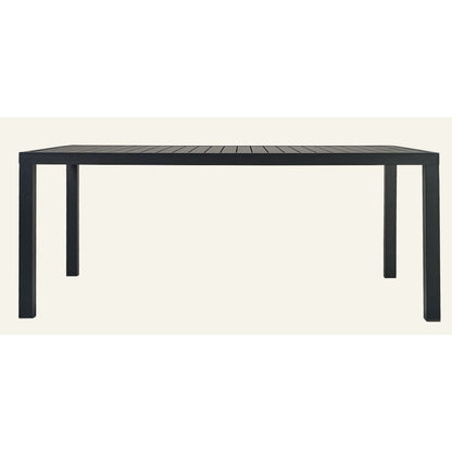 Arezzo hagebord i svart aluminium 180x74 cm