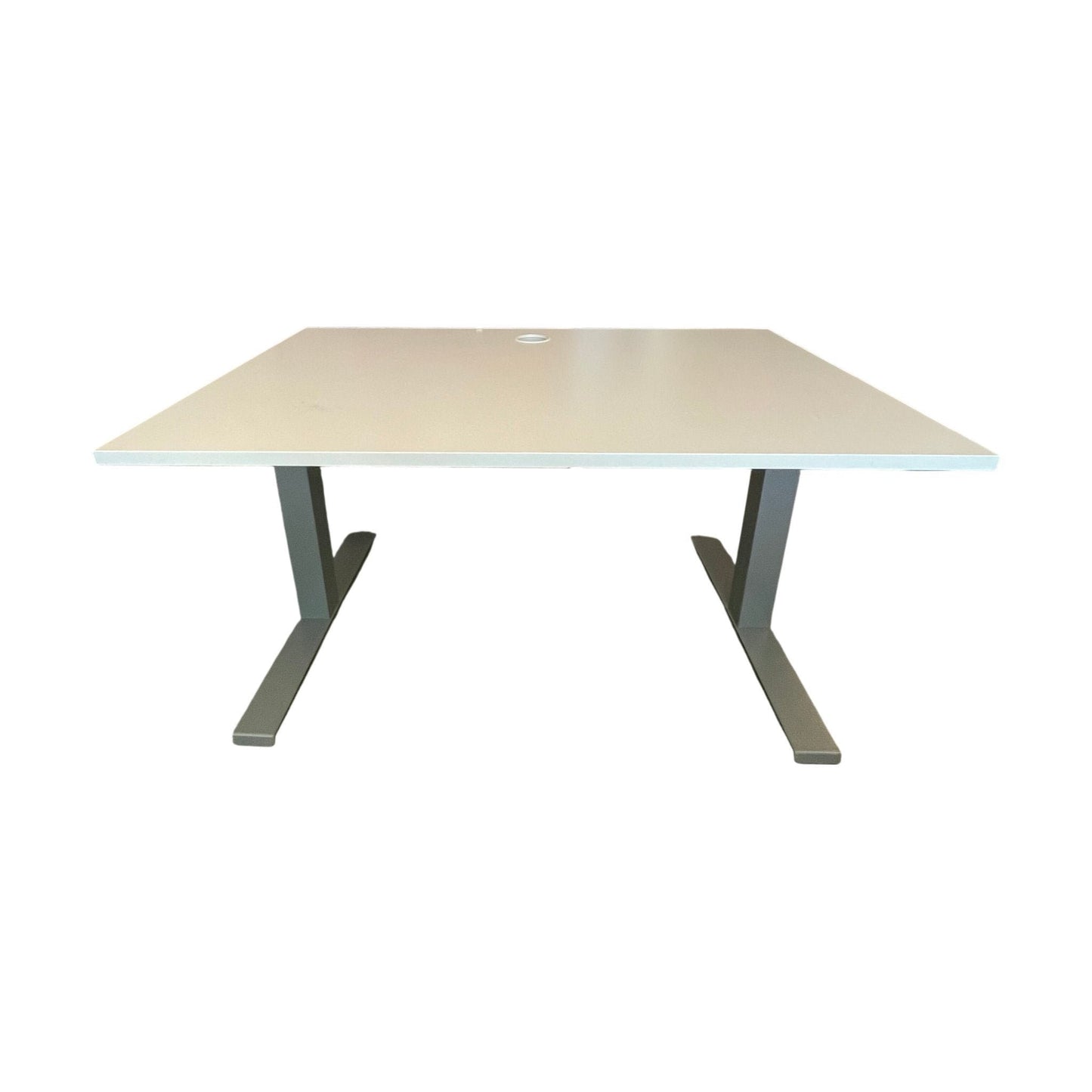 Kinnarps elektrisk hev/senk skrivebord, hvit laminat, 120x80 cm