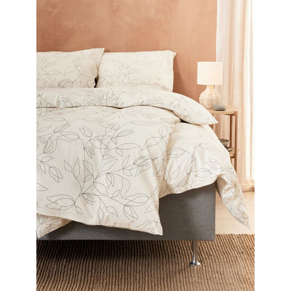 SVEA sengetøy, 100% bomull, offwhite, blomsterdesign