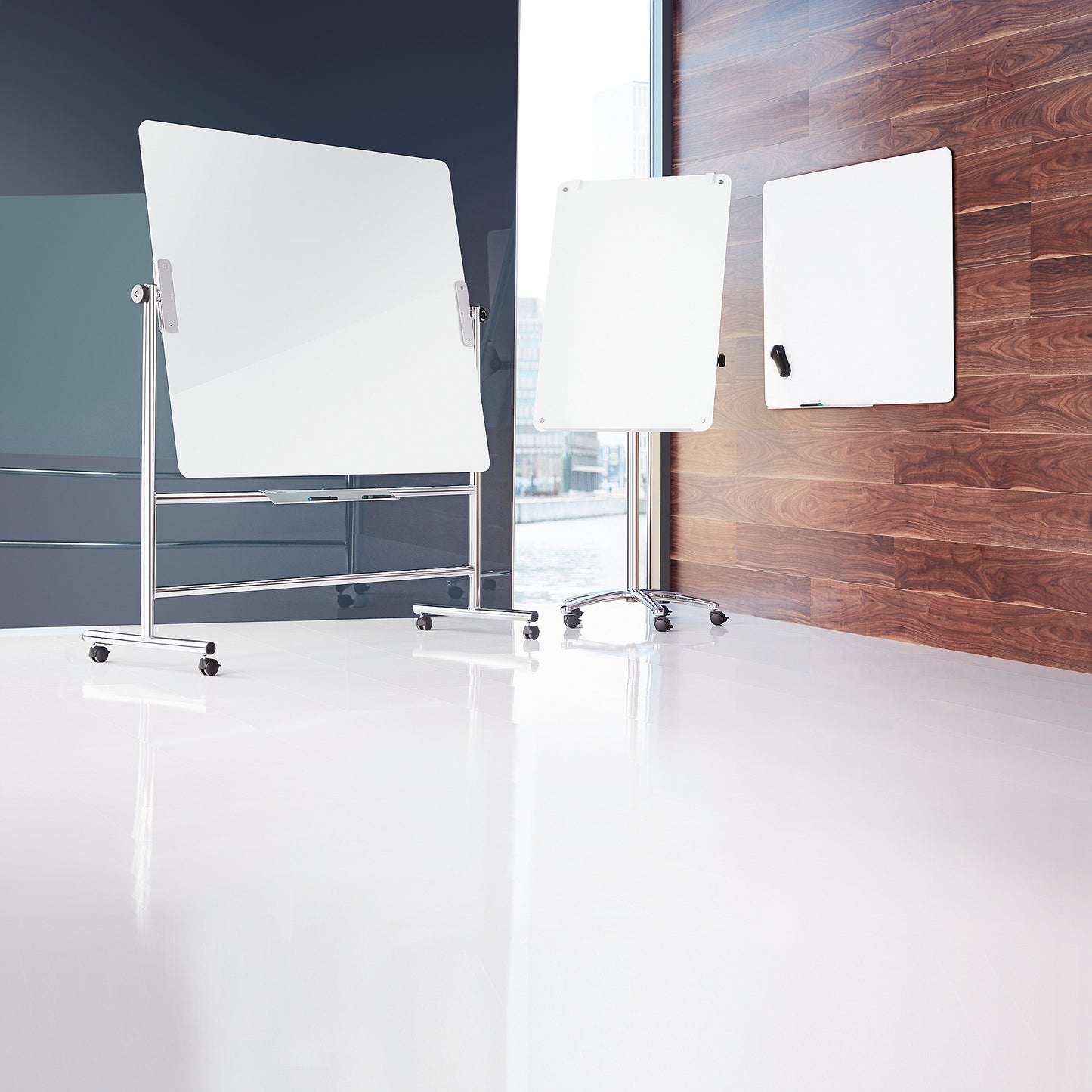 Glasstavle GLENDA, magnetisk, H1200 B1500 mm, hvit