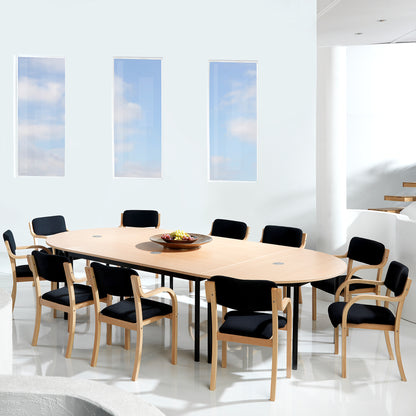 Konferansestol WINNIPEG, stabelbar, med armlener, svart
