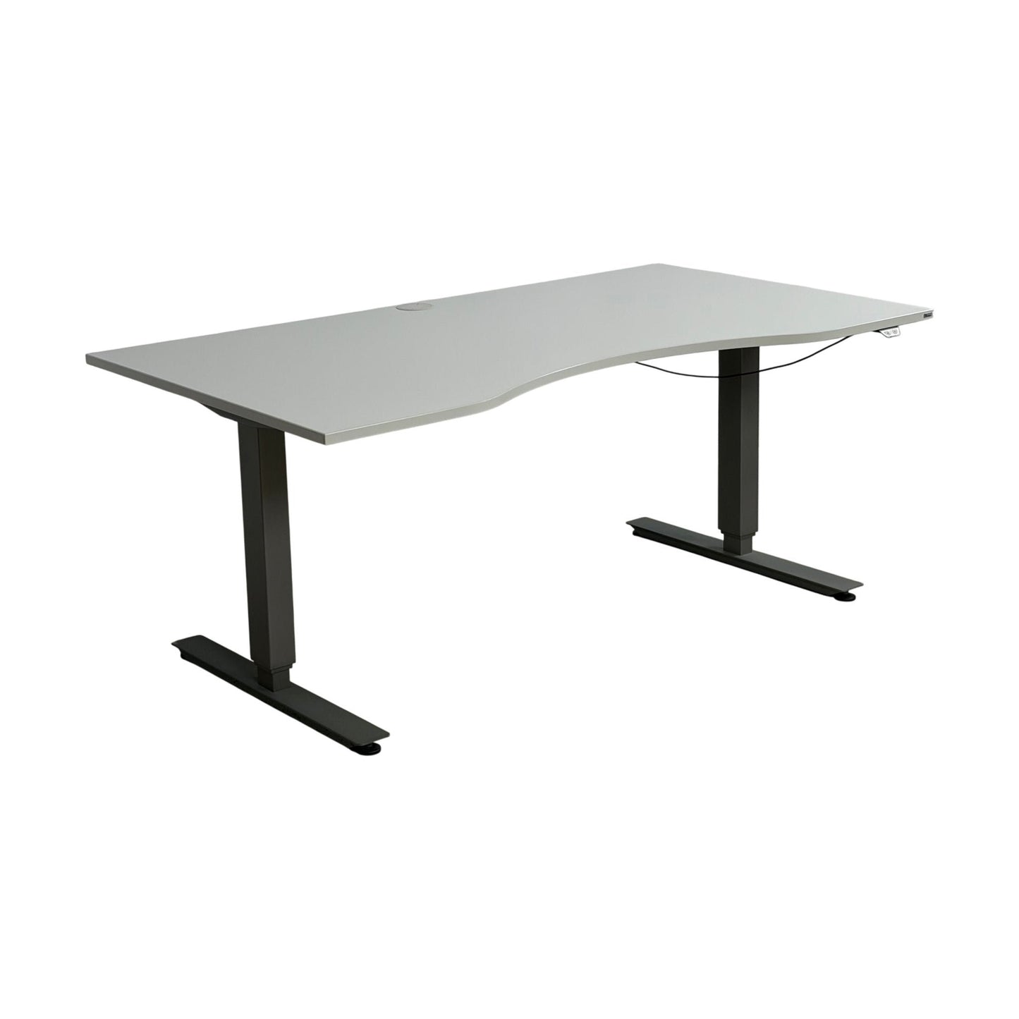 Elektrisk hev/senk skrivebord fra Kinnarps, grå, 160x90 cm