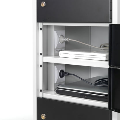 Ladeskap RECOVER, 10 rom, grå/svart