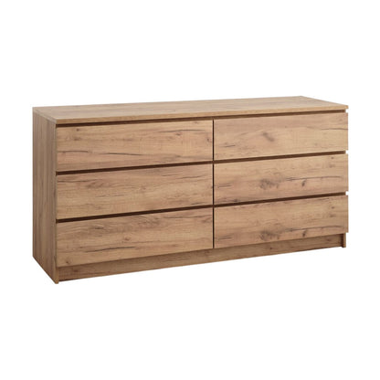 LIMFJORDEN Kommode LIMFJORDEN 3+3 skuffer natur villeikfarget