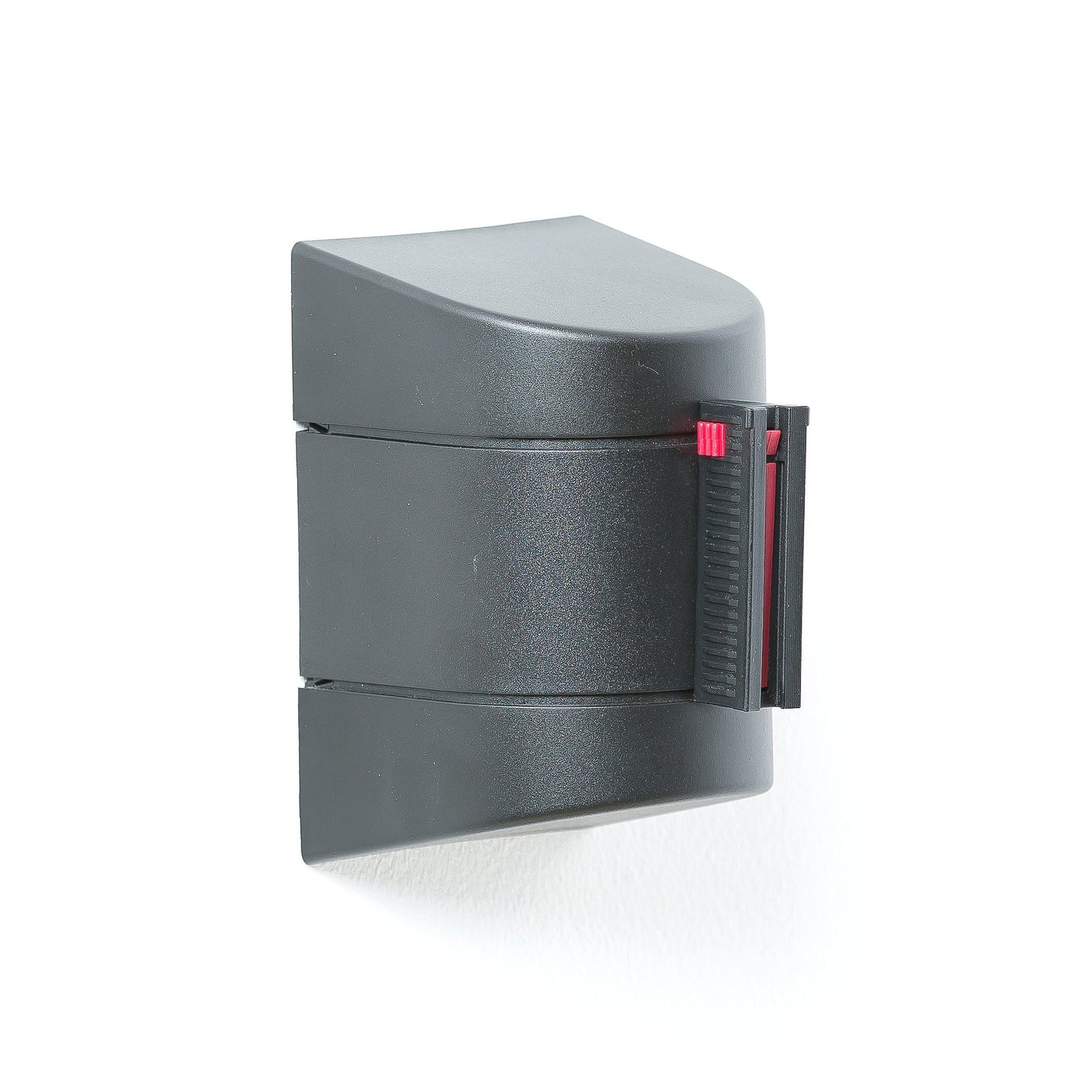 Avsperringsbånd, veggmontert, 4600 mm, svart, rødt bånd