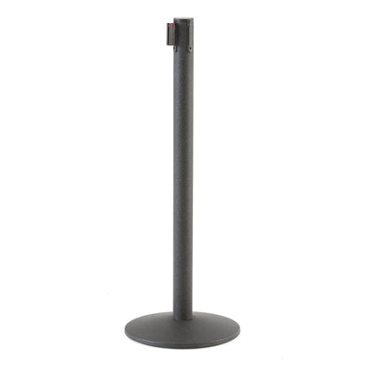 Avsperringsstolpe med bånd, 3650 mm, svart, rød