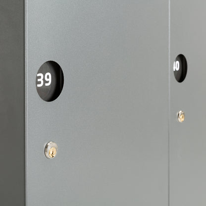 Garderobeskap CREATE SIGN, 2 seksjoner, mørk grå, UTEN bein