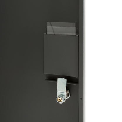 Garderobeskap CREATE SIGN, 2 seksjoner, mørk grå, UTEN bein