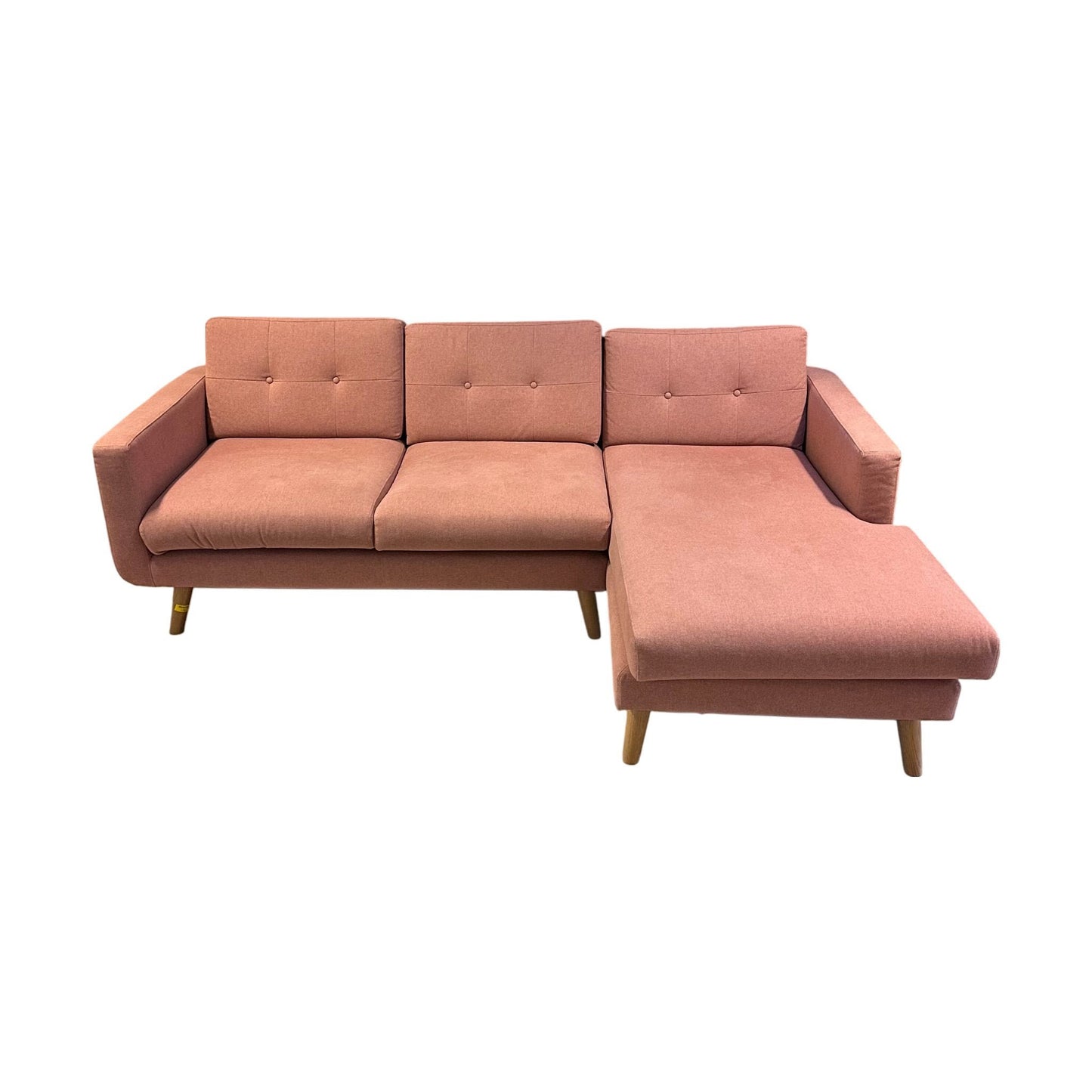 Sofa med sjeselong 3-seter fra SOFACOMPANY, dus rosa, høyre sjeselong