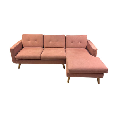 Sofa med sjeselong 3-seter fra SOFACOMPANY, dus rosa, høyre sjeselong