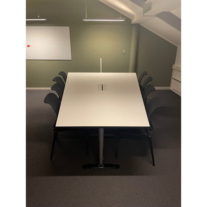 Møtebord trapesformet, hvit, 320x200 cm