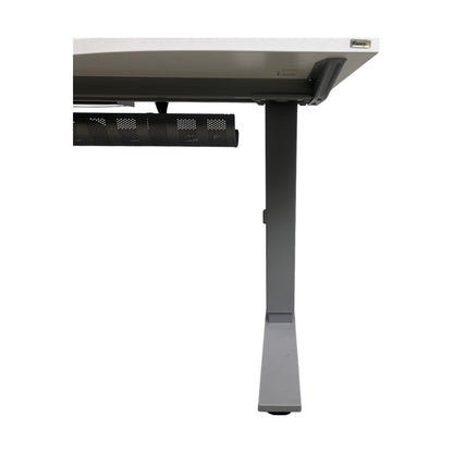 Manuelt justerbart hev/senk skrivebord 160x80 cm, grå/hvit, Kinnarps