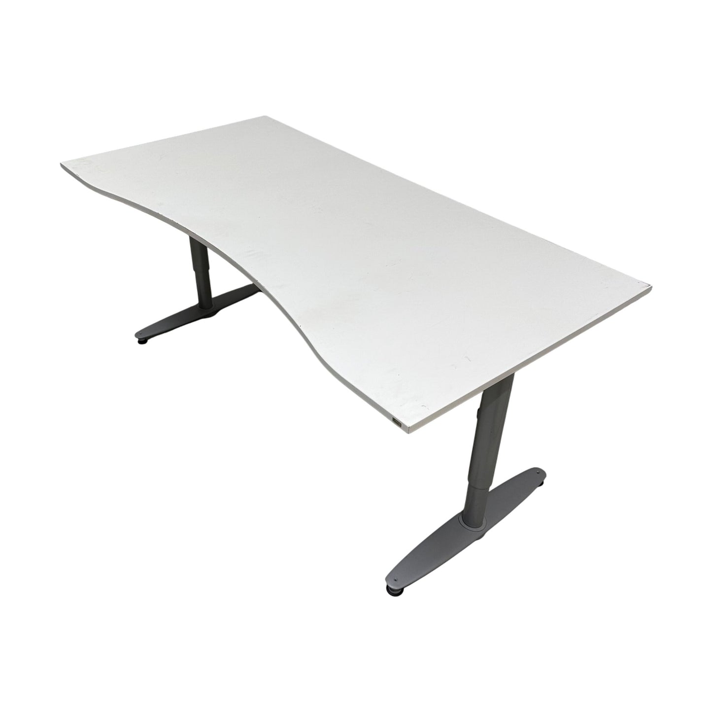 Manuelt hev/senk skrivebord fra Kinnarps, hvit, 180x80 cm