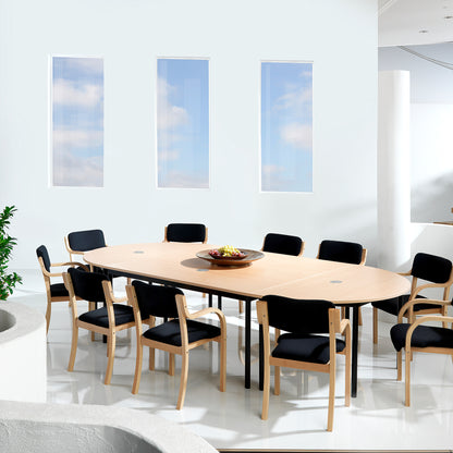Konferansestol WINNIPEG, stabelbar, med armlener, svart