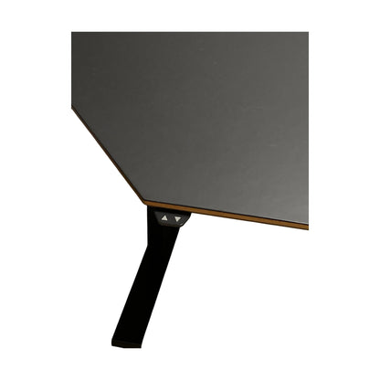 Trapesformet møtebord, svart elektrisk hev-senk, 180x120 cm