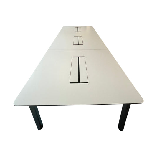 Møtebord, hvit laminat, 360x140 cm