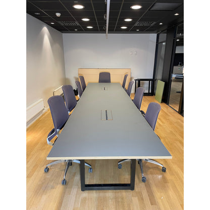 Møtebord, mørk grå, 480x120 cm