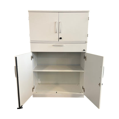 Skap fra Kinnarps, hvit, 4 dører + skuff