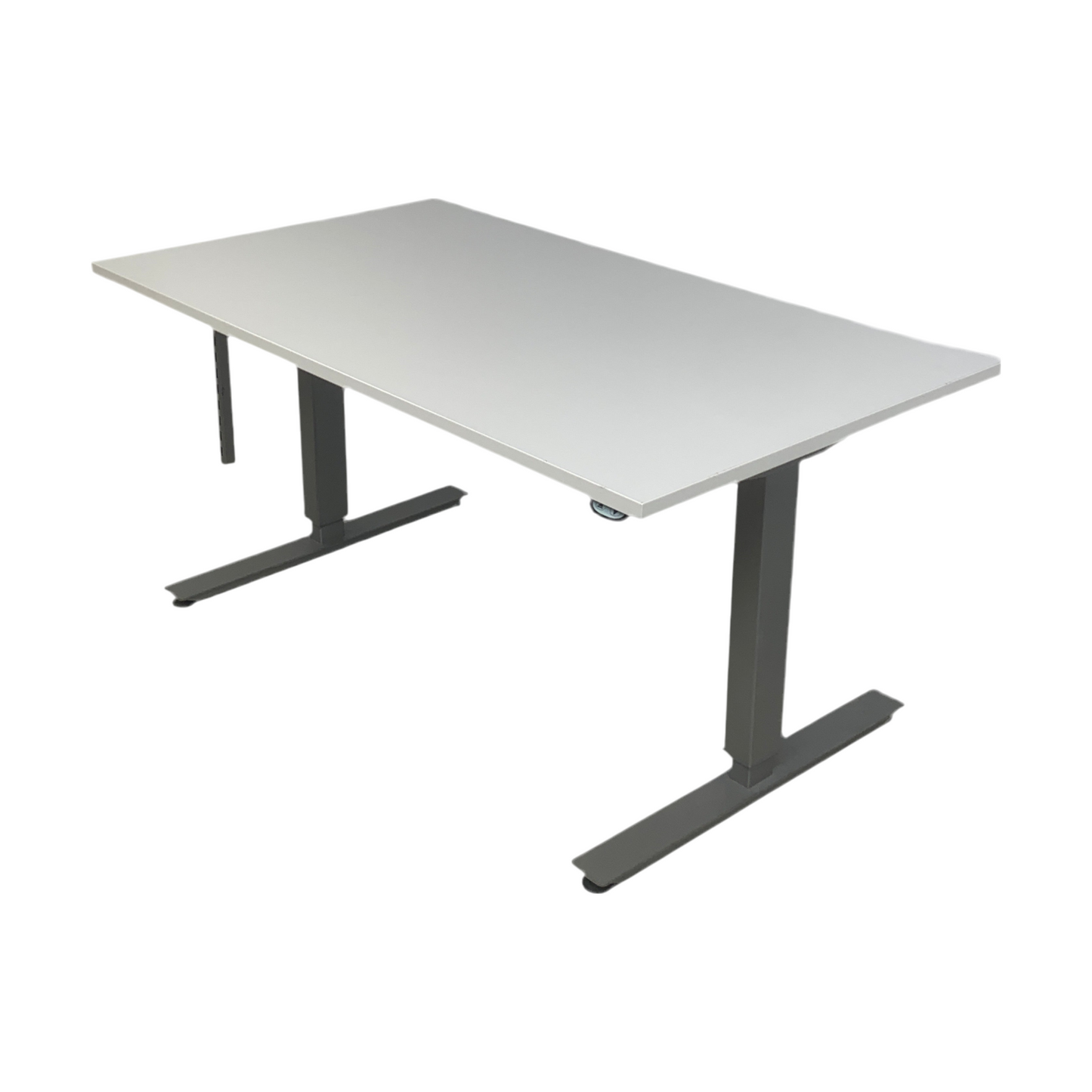 Elektrisk hev/senk skrivebord 140x80 cm, hvit laminat
