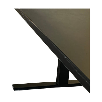 Svart møtebord med kabelluke, 240x100 cm