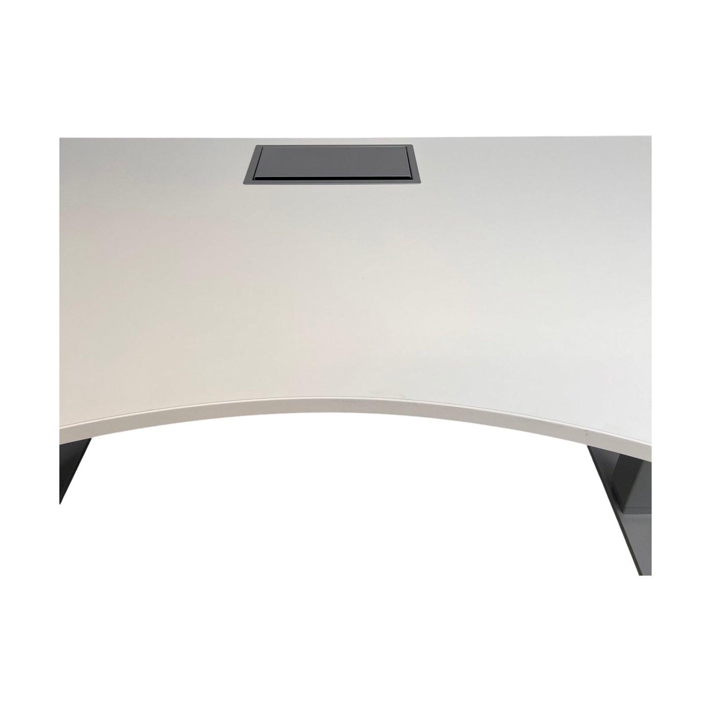 Manuelt justerbart hev/senk skrivebord 160x80 cm, grå/hvit, Kinnarps