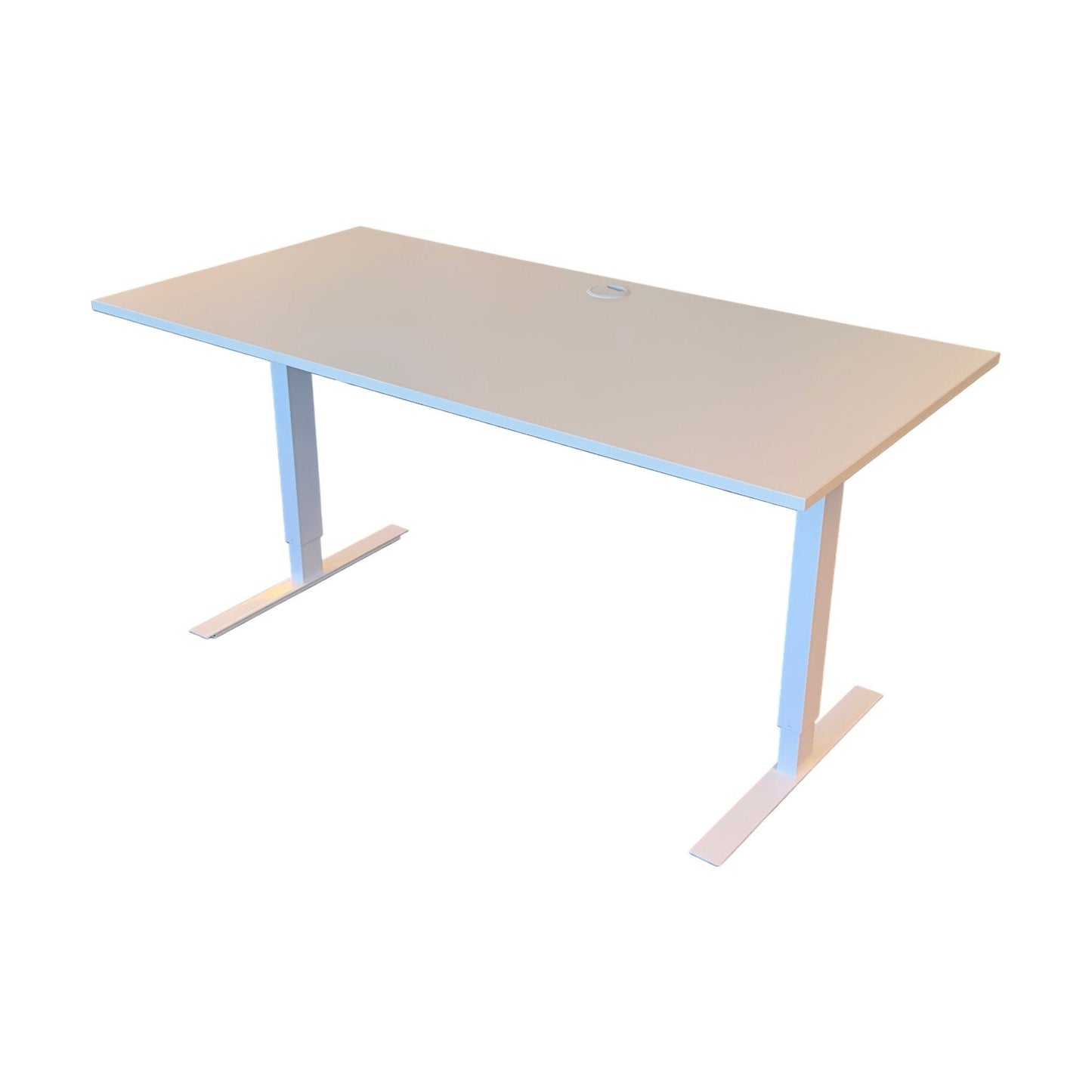 Elektrisk hev/senk skrivebord, hvit, 160x80 cm