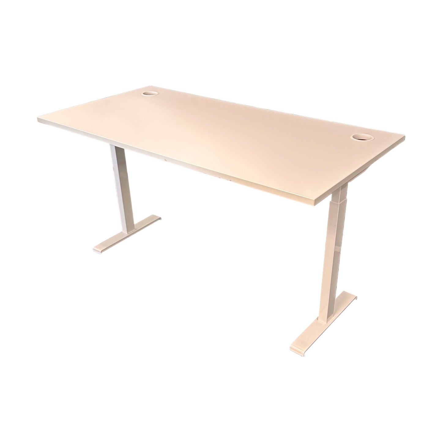 Helhvit skrivebord justerbart, 140x70 cm, Edsbyn