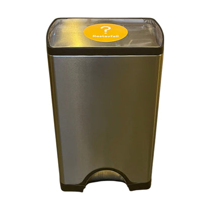 Simplehuman rektangulær søplebøtte, krom, 40x26x65 cm