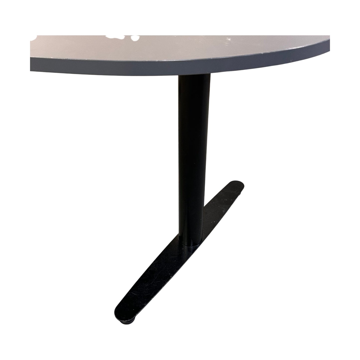 Ovalt møtebord i grå, 180x100 cm