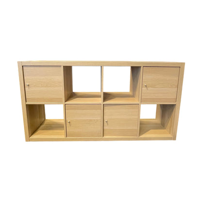 Hylle i hvit eik fra IKEA, Kallax, 77x40x147 cm