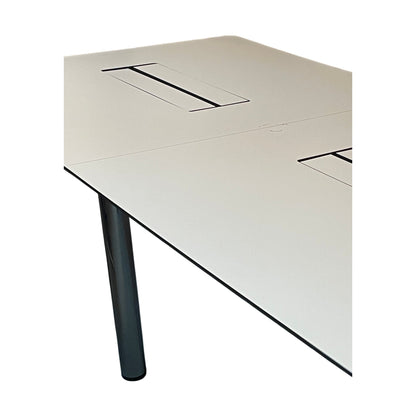 Møtebord, hvit laminat, 360x140 cm