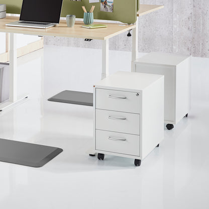 Skuffeseksjon FLEXUS, 3 skuffer, hvit laminat