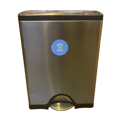 Simplehuman Dual pedalbøtte, i krom (50x26x65)