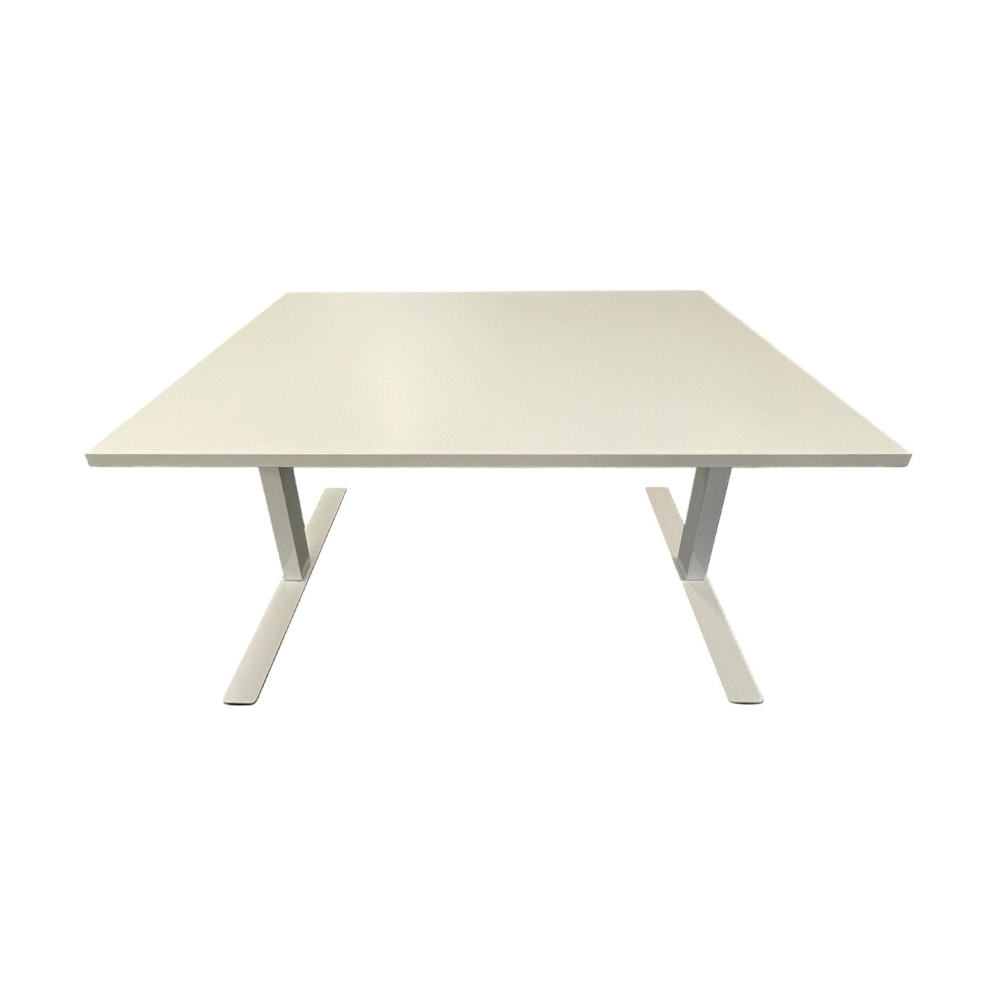 Elektrisk hev/senk skrivebord, hvit laminat, 120x80 cm