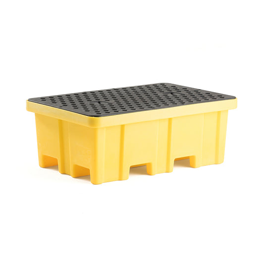 Spillpall for 2 fat, 1220x820x450 mm, gul fra AJ Produkter