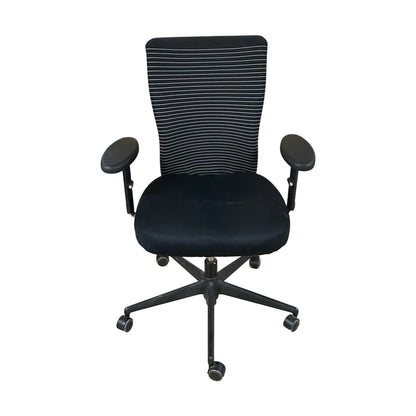 Vitra kontorstol T-Chair, svart med stripet rygg