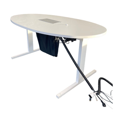 Techo Ovalt møtebord, hvit laminat, 160x90 cm