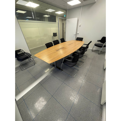 Båtformet møtebord i oljet eik fra Horreds, 280x120 cm