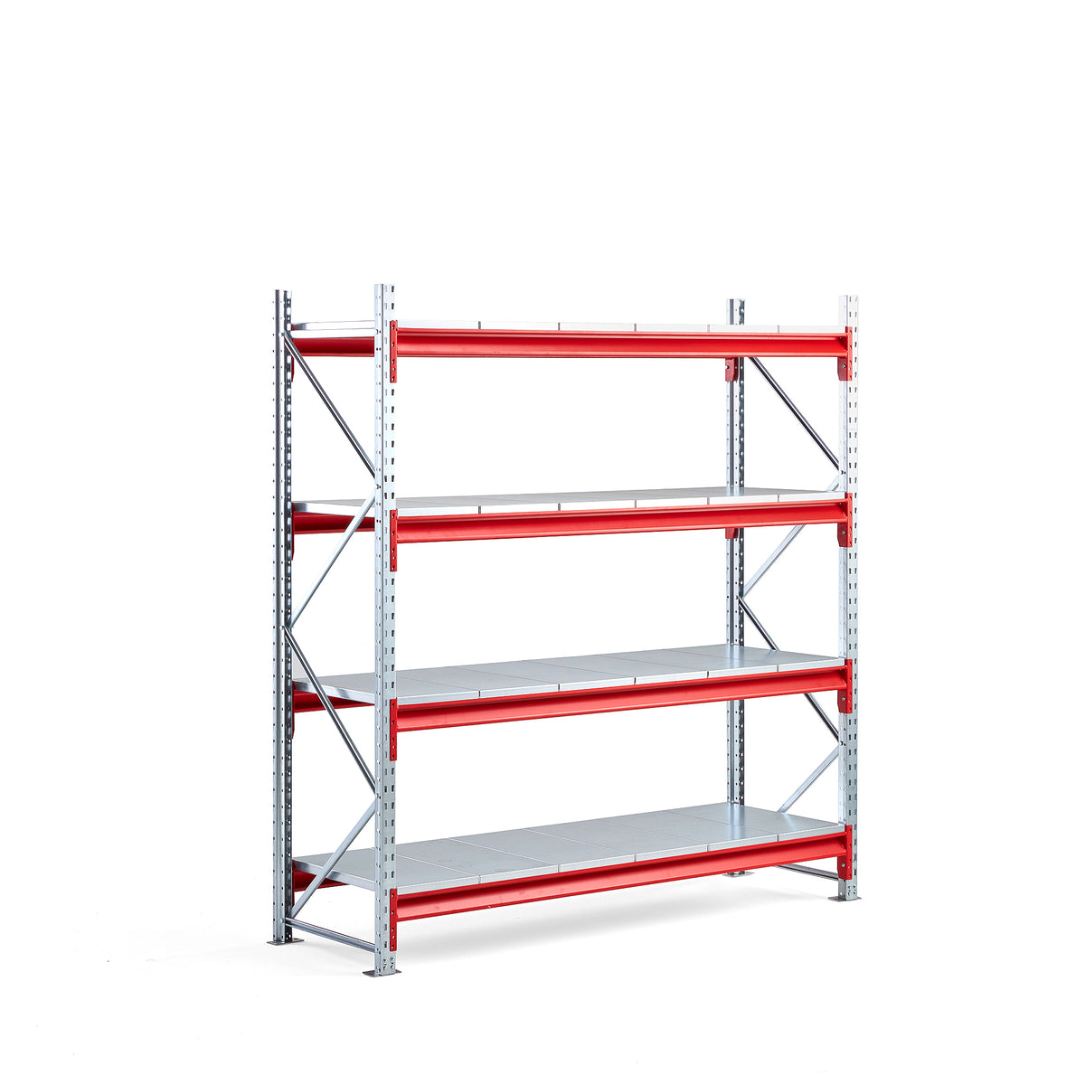 (190x60x200) AJ Produkter TOUGH lagerhylle i grå, 4 hylleplan