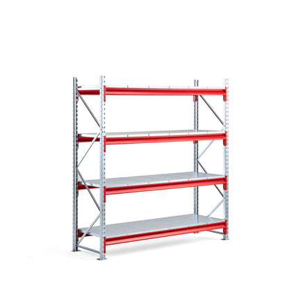 (190x60x200) AJ Produkter TOUGH lagerhylle i grå, 4 hylleplan