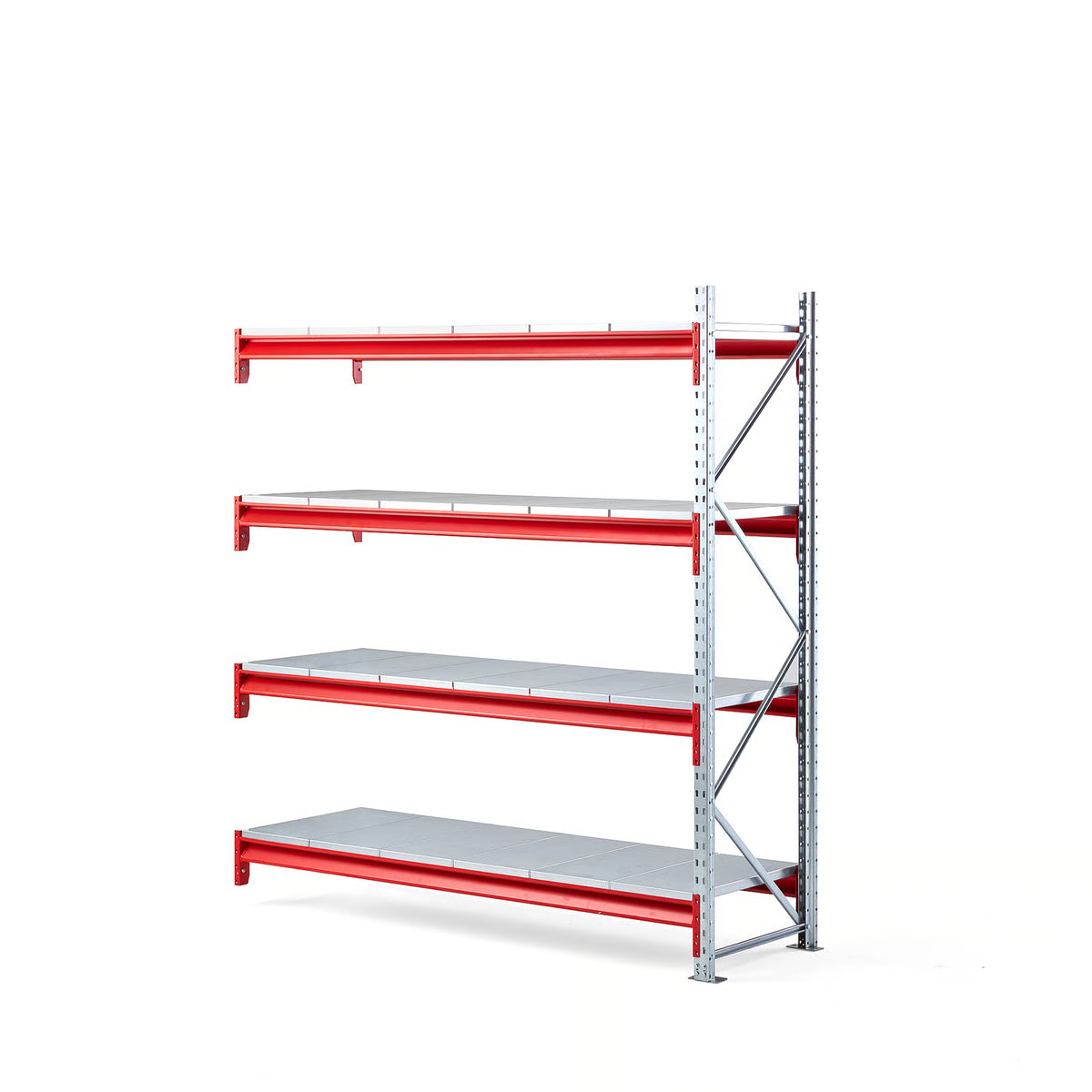 (190x60x200) AJ Produkter TOUGH lagerhylle i grå, 4 hylleplan
