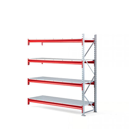 (190x60x200) AJ Produkter TOUGH lagerhylle i grå, 4 hylleplan