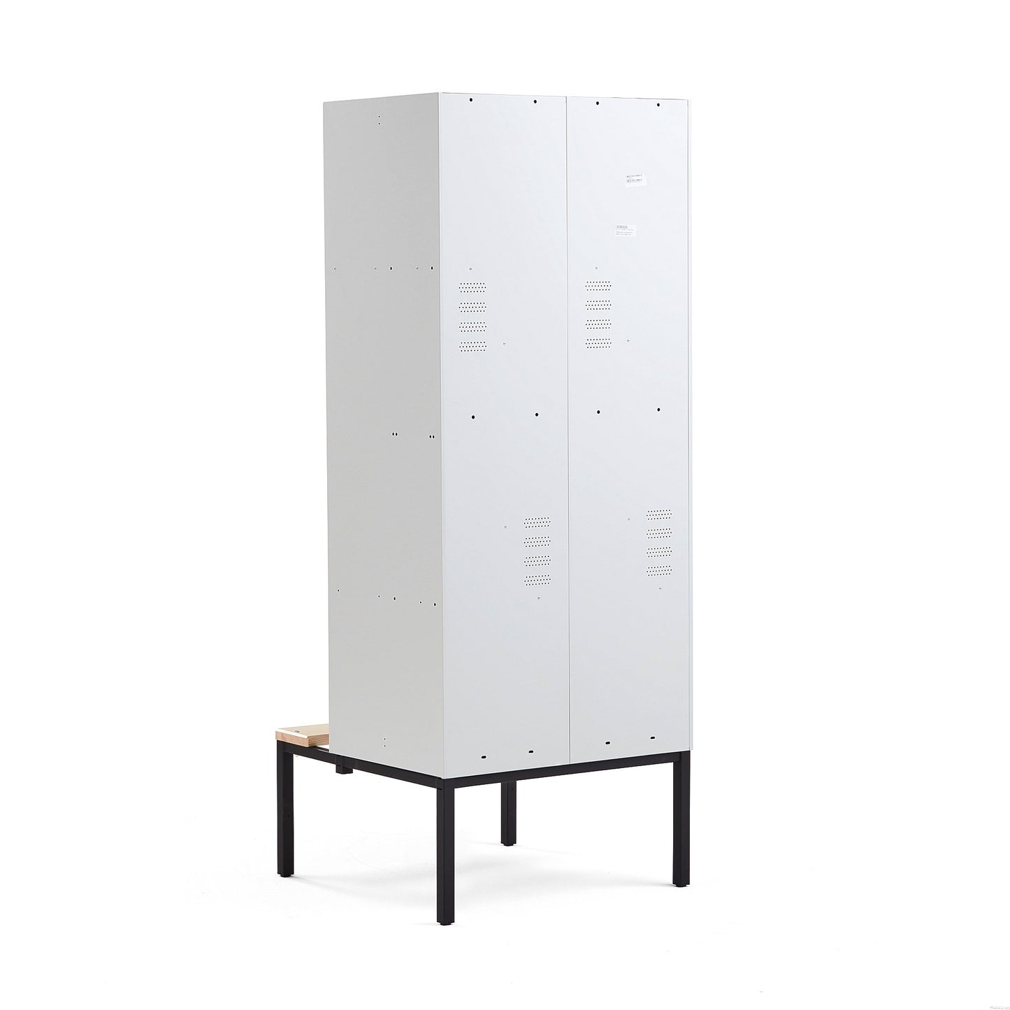 Garderobeskap CLASSIC, benkestativ, 2 seksjoner, H2120 B800 D550 mm, svart