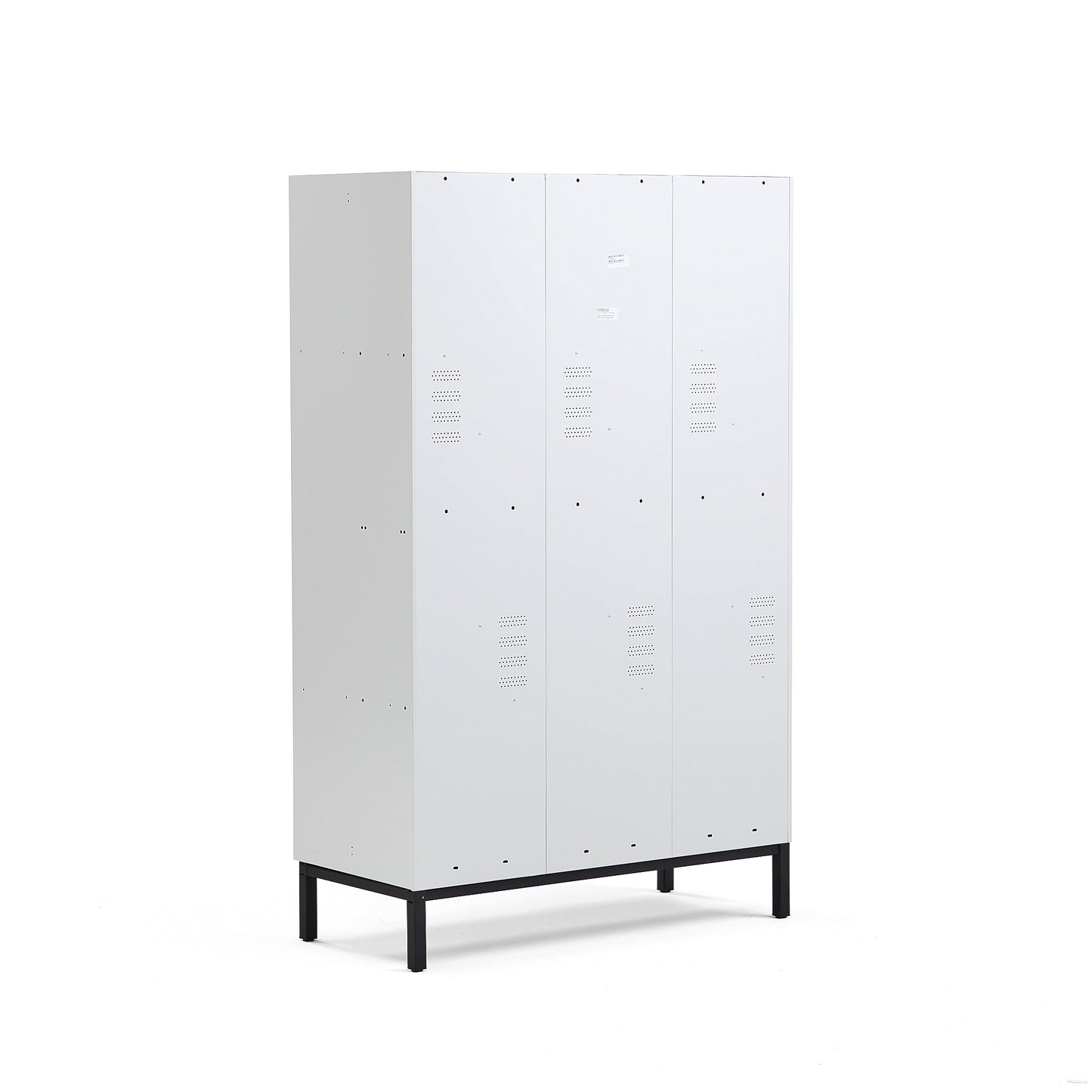 Garderobeskap CLASSIC, benstativ, 3 seksjoner, H1940 B1200 D550 mm, blå fra AJ Produkter