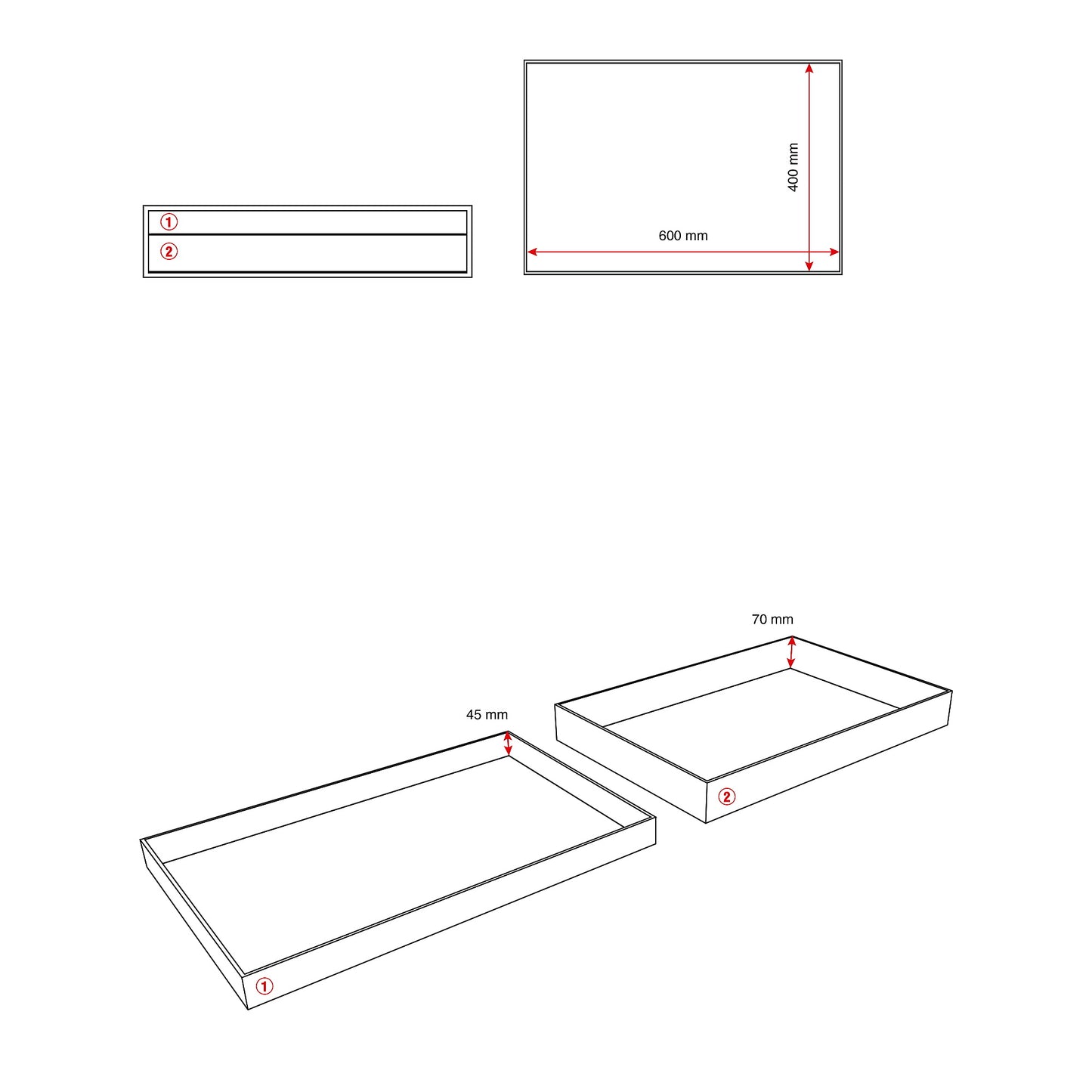 Hyllevogn MOVE med 2 skuffer + verktøypanel, 850x480x1345 mm fra AJ Produkter