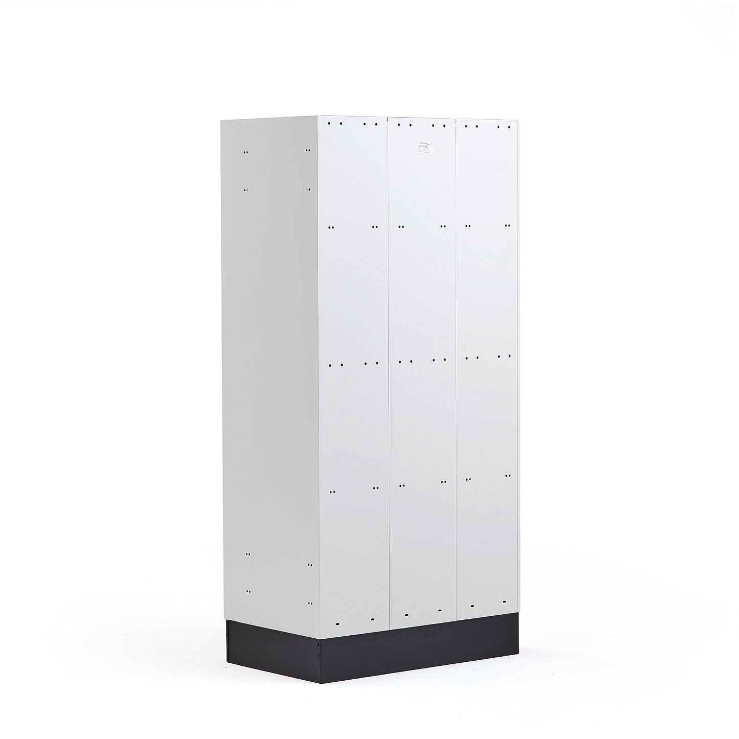 Garderobeskap CLASSIC, sokkel, 3 seksjoner, H1890 B900 D550 mm, svart