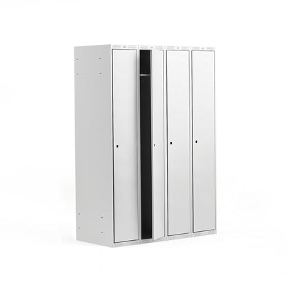 Garderobeskap CLASSIC, H1740 B1200 D550 mm, grå