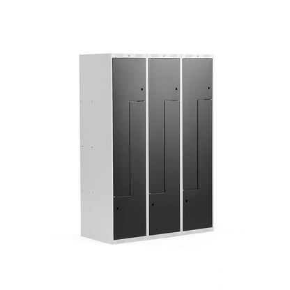 Z-skap CLASSIC, 3 seksjoner, 6 dører, flatt tak, svart