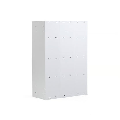 Garderobeskap CLASSIC, 3 seksjoner, H1740 B1200 D550 mm, blå fra AJ Produkter