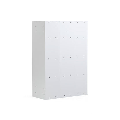 Garderobeskap CLASSIC, 3 seksjoner, flatt tak, H1740 B1200 D550 mm, svart